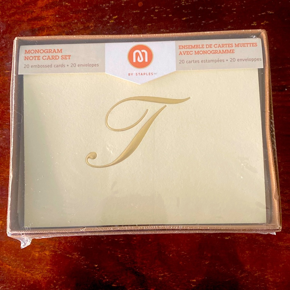 Monogrammed Note Cards - T